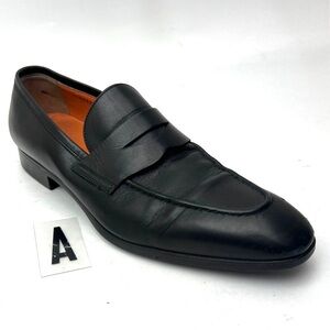 SANTONI Fisk Square Toe Penny Loafer sz 10